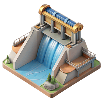 magnificent abstract Hydroelectric Dam Top View Cutout original png