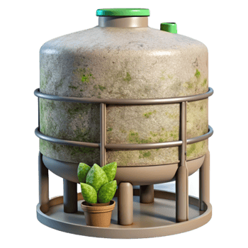 serene classic Hydroponic Nutrient Solution Tank Side View Isolated professional png