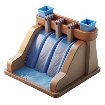 impressive minimalist Hydropower Dam Water Flow Close Up Cutout original png