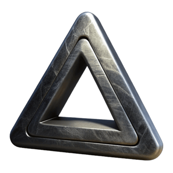 elegant contemporary Impossible Triangle with Bold Black Outline original png