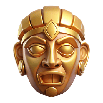 stunning abstract Inca Gold Mask with Dramatic Lighting original png
