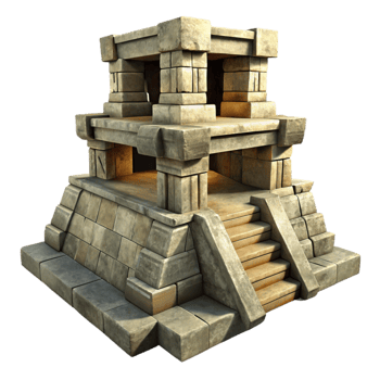 impressive classic Inca Temple Ruins Cutout with Dramatic Lighting genuine png