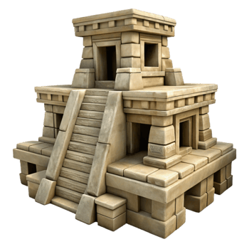 vibrant artistic Inca Temple Ruins Cutout with Dramatic Lighting exclusive png