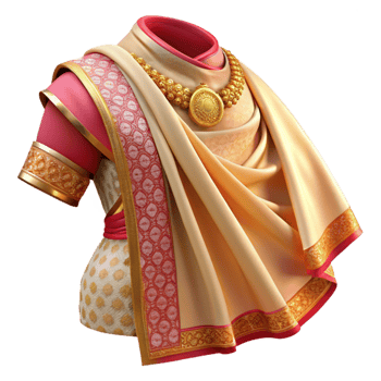 serene creative Indian Sari Design Element Transparent png