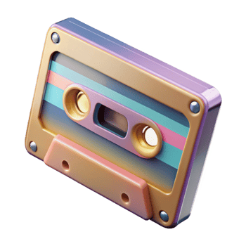impressive artistic Indie Music Cassette Tape Retro Transparent Background premium png
