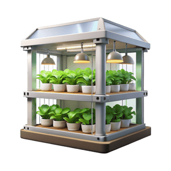 elegant abstract Indoor Vertical Farming System Illustration Bright White Lighting Transparent high resolution png