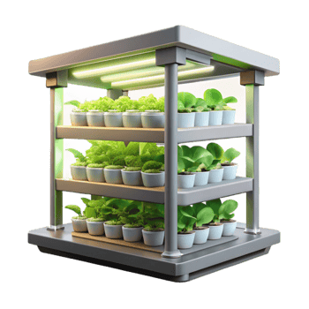 extraordinary contemporary Indoor Vertical Farming System Illustration Bright White Lighting Transparent png