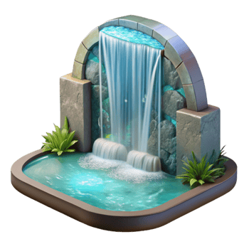 wonderful abstract Indoor Waterfall Feature Cascading Water Transparent original png