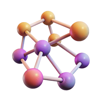 vibrant abstract Interconnected Nodes Illustration with Gradient Isolated genuine png