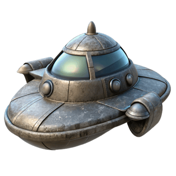 vibrant creative Interdimensional Vehicle Spaceship Silhouette Isolated Element premium png