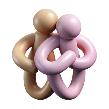 magnificent vintage Interlocked Figures Cutout with Shadow Detail png