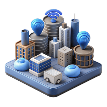 dramatic rustic Internet of Things Devices in Smart City Environment Isolated professional png