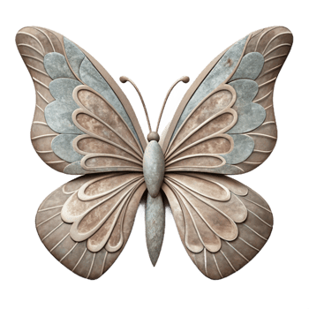 dramatic traditional Intricate Paper Butterfly Cutout Isolated Element premium png