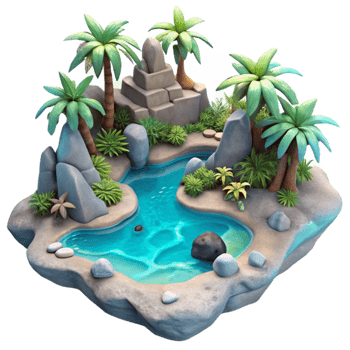 stunning classic Island with Tropical Lagoon and Coral Reef Cutout professional png