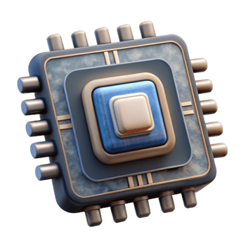 serene classic Isolated Circuit Board with Ai Chip Element detailed png