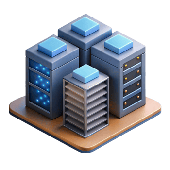 dramatic contemporary Isometric Data Center with Servers Cutout exclusive png