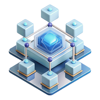 vibrant artistic Isometric Quantum Computing Network Illustration Transparent Background detailed png