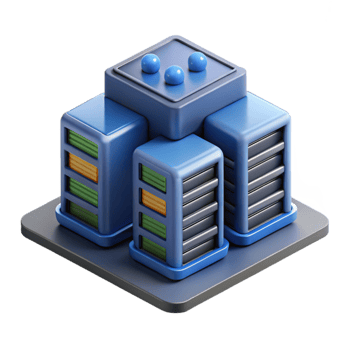 stunning minimalist Isometric Server Farm Cutout Transparent Background png
