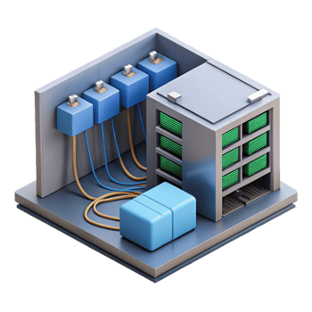 magnificent modern Isometric Server Room with Cables Cutout original png