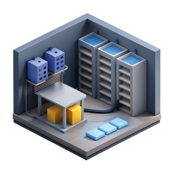 elegant creative Isometric Server Room with Cables Cutout authentic png