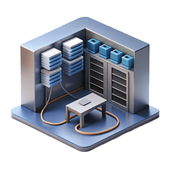elegant classic Isometric Server Room with Cables Cutout genuine png