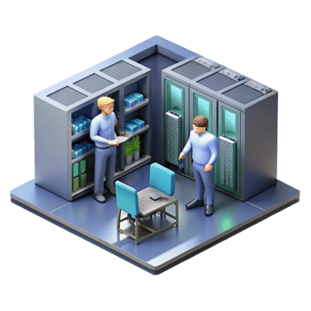 extraordinary rustic Isometric Server Room with Cables Cutout exclusive png