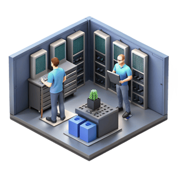 wonderful artistic Isometric Server Room with Cables Cutout authentic png