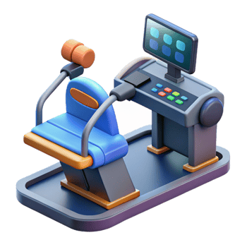 serene vintage Isometric Virtual Training Simulator with Controls Cutout detailed png
