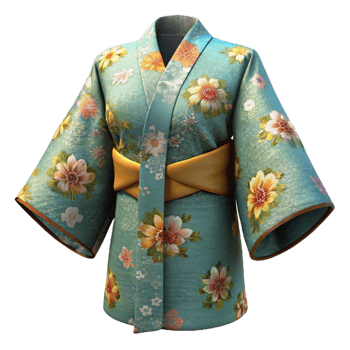 stunning minimalist Japanese Kimono with Floral Pattern Isolated premium png