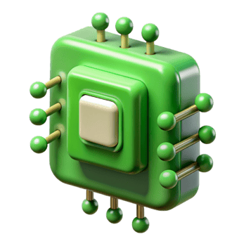 stunning minimalist Kelly Green Artificial Biocomputer Isolated Element genuine png