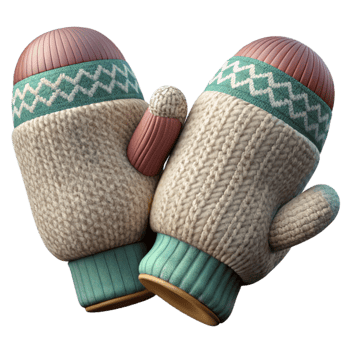 wonderful classic Knitted Wool Mittens with Fair Isle Pattern Isolated exclusive png