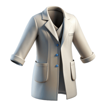 vibrant traditional Lab Coat White Folded Isolated Element Cutout detailed png