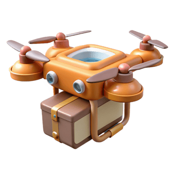vibrant creative Lab Created Food Delivery Drone Autonomous Flight genuine png