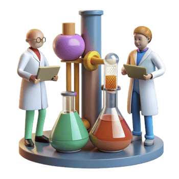 beautiful modern Lab Equipment and Scientists Transparent Background genuine png