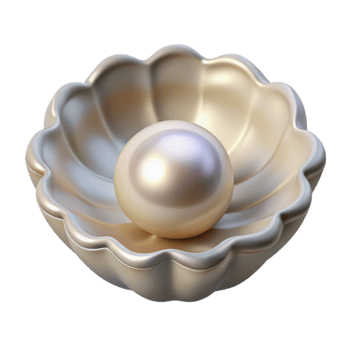 elegant rustic Lab Grown Oyster Pearl White Cutout premium png