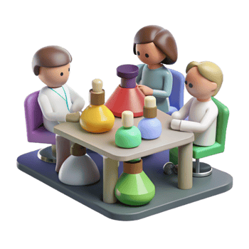 stunning creative Lab Meeting with Diverse Scientists Isolated Element professional png