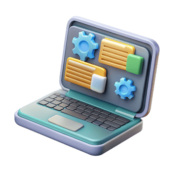 elegant creative Laptop with Coding Interface Transparent Background detailed png