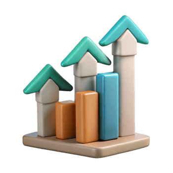elegant abstract Learning and Growth Diagram Cutout with Upward Arrows detailed png