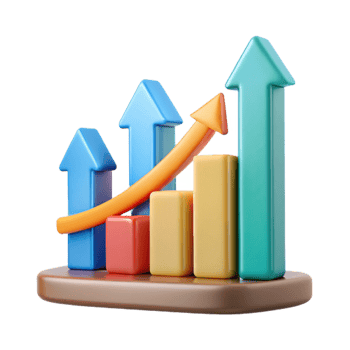 wonderful modern Learning and Growth Diagram Cutout with Upward Arrows png
