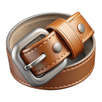 impressive classic Leather Belt Silver Buckle Transparent Background png