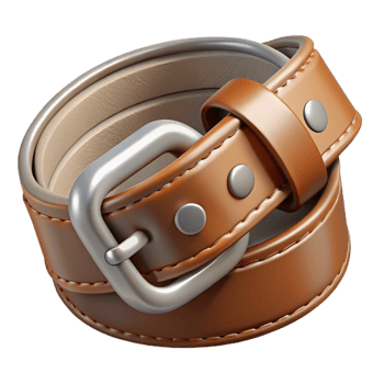 impressive vintage Leather Belt Silver Buckle Transparent Background premium png
