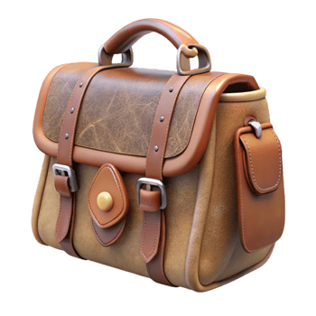 stunning contemporary Leather Satchel Bag Front View Transparent Background genuine png