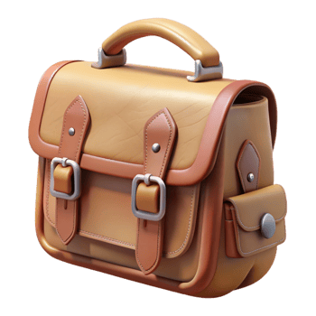 beautiful creative Leather Satchel Bag Front View Transparent Background authentic png