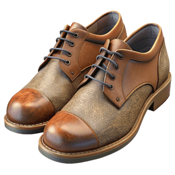 serene vintage Leather Shoes Lace Up Style Transparent Background premium png