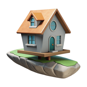 elegant artistic Levitation House Cutout with Perspective Angle genuine png