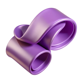 dramatic artistic Lilac Satin Ribbon Curled Edge Isolated exclusive png
