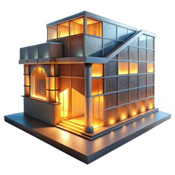 vibrant artistic Living Architecture Illuminated Facade Transparent Background png