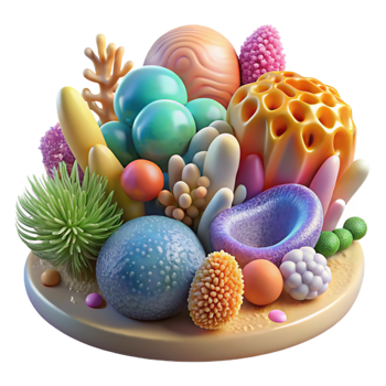 serene abstract Living Organisms Art Colorful Composition Cutout Element png