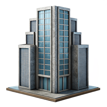 impressive artistic Living Skyscraper Facade Cutout with Detailed Texture high quality png