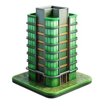 stunning artistic Living Skyscraper Green Facade Isolated exclusive png